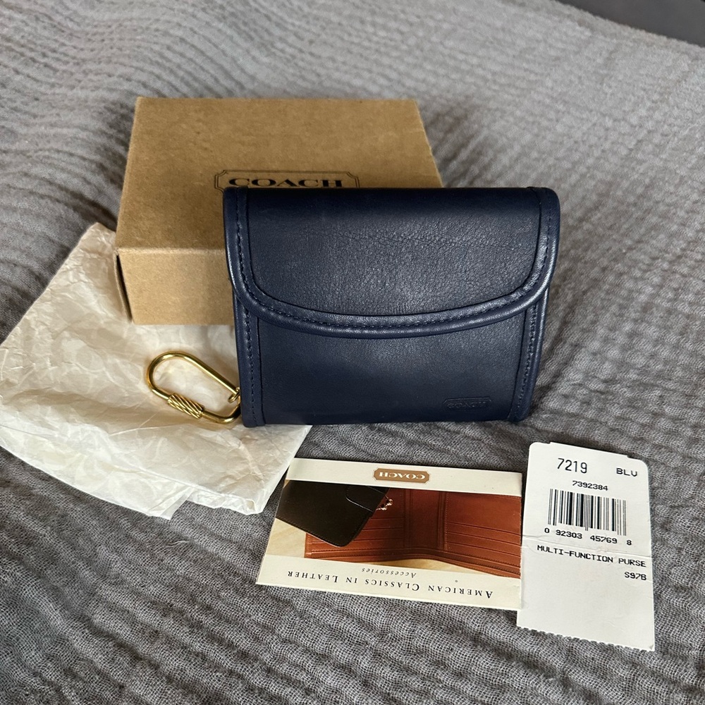 Vintage Coach Multifunction wallet Blue/Navy